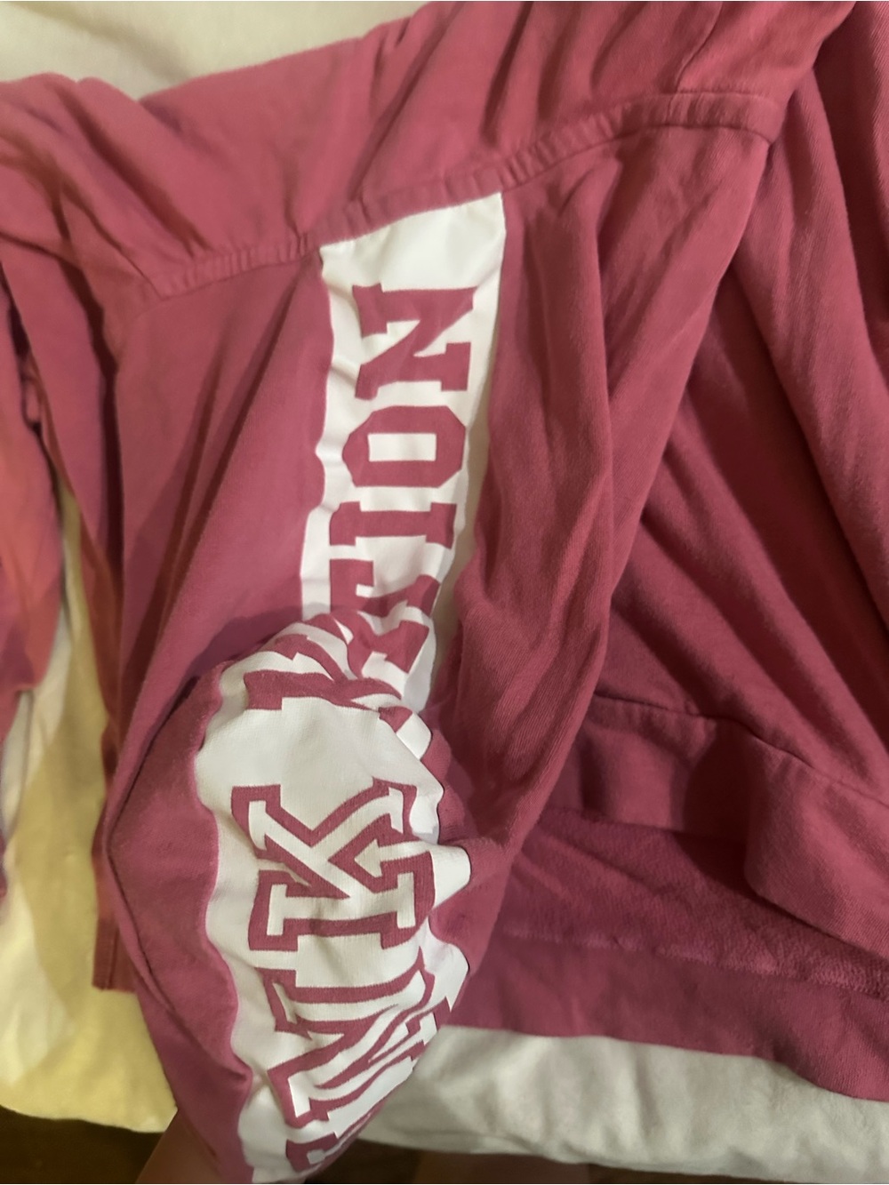 Victoria’s Secret PINK NATION Graphic Long-Sleeve Pullover in Rose Pink- Fair